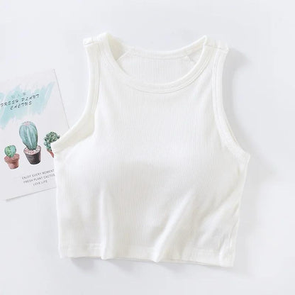 Nicole Tank Tops with Inbuilt Bra In White