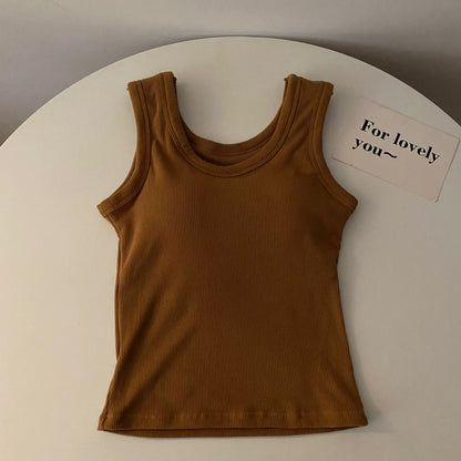 Stormie Tank Tops with Inbuilt Bra Dark Brown