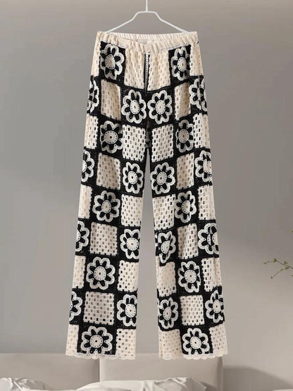 Hanako Crochet Coord Set -Resortwear In Beige