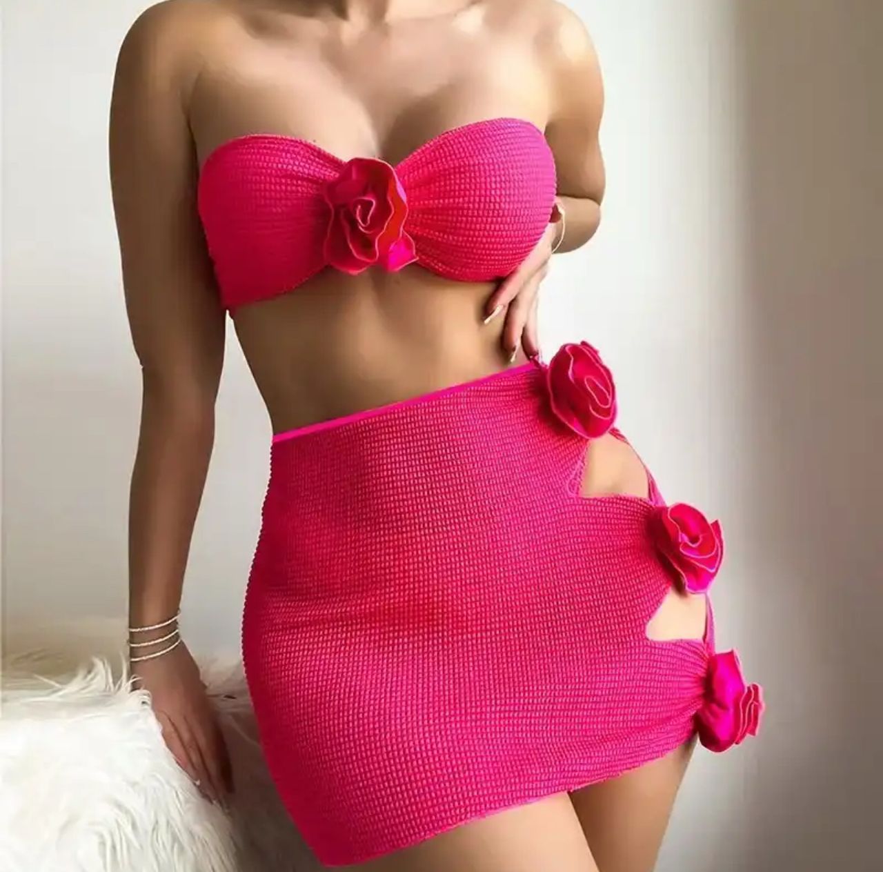 Nina Rosette Bikini With Skirt