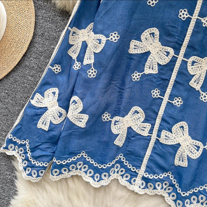 Rory Premium Embroidered Cotton Shirts In Sky Blue