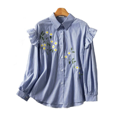 Solly Statement Floral Shirt In Blue