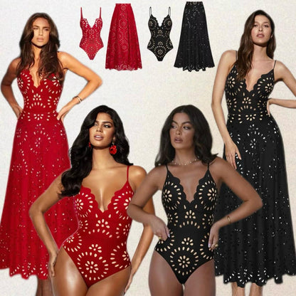 Mellin Swimsuit With Skirt In Red