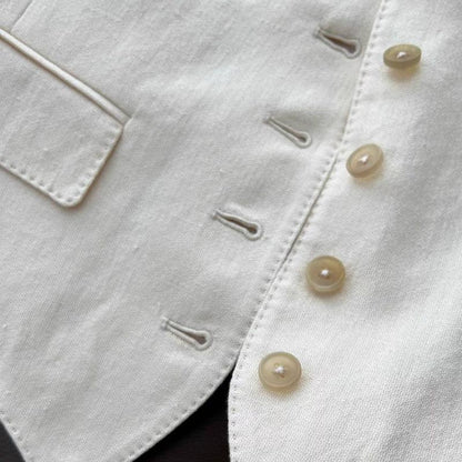 Brizo Statement Vest Suit With Pants In Beige