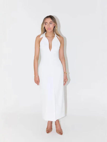 Semi Statement Summer Dress In White