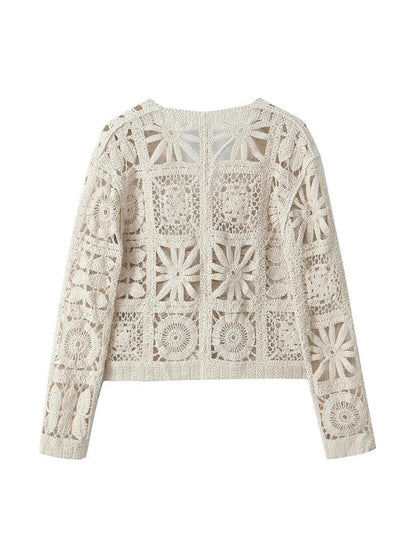 Laysha Crochet Holiday Coord - Resortwear In Beige