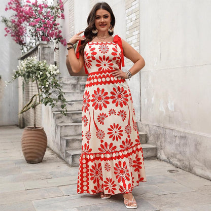 Catherine Floral Holiday Dress In Orange
