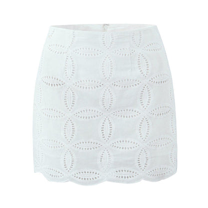 Karen Eyelet Summer Coord Set In White