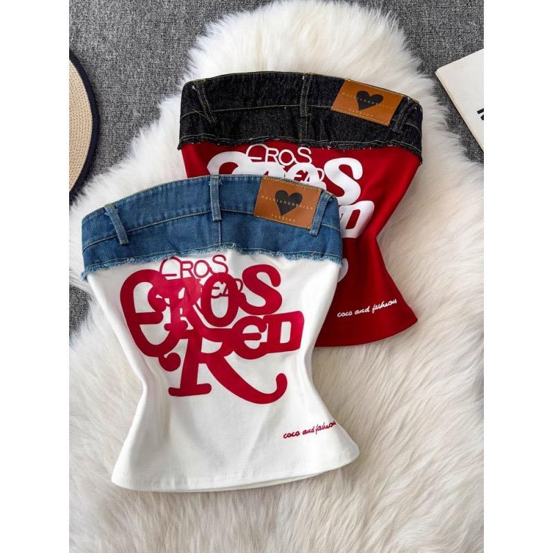 Ross Offshoulder Crop Top In Red