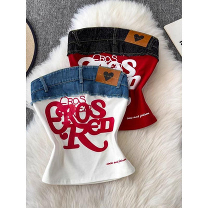 Ross Offshoulder Crop Top In Red