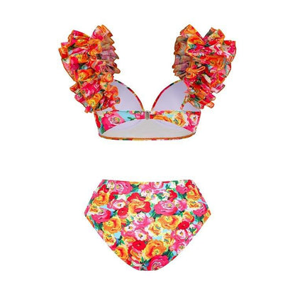 Glove Bikini With Ruffled Skirt In Multi