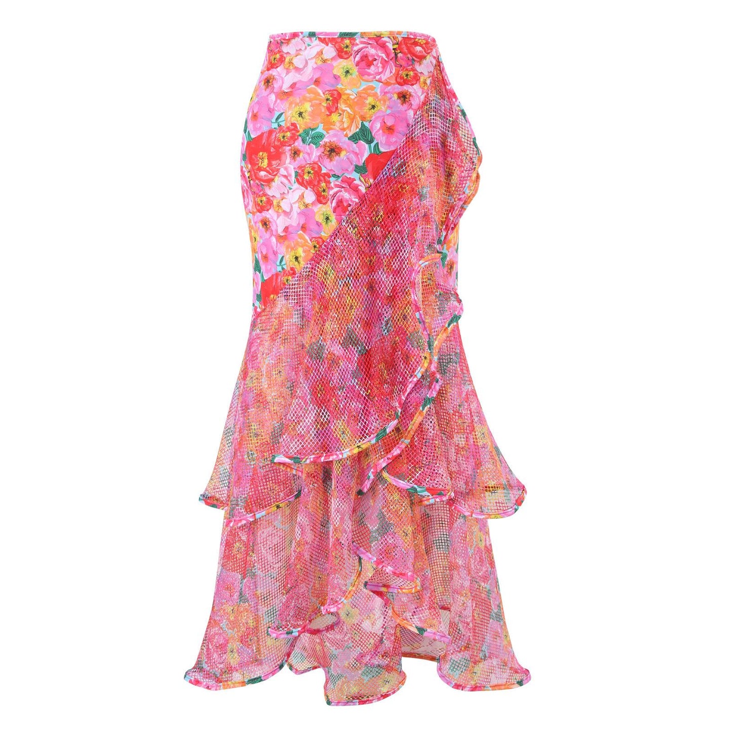 Glove Bikini With Ruffled Skirt In Multi