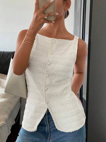 Ketta Statement Summer Top In White