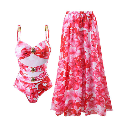 Rosita Floral Swimsuit With Skirt