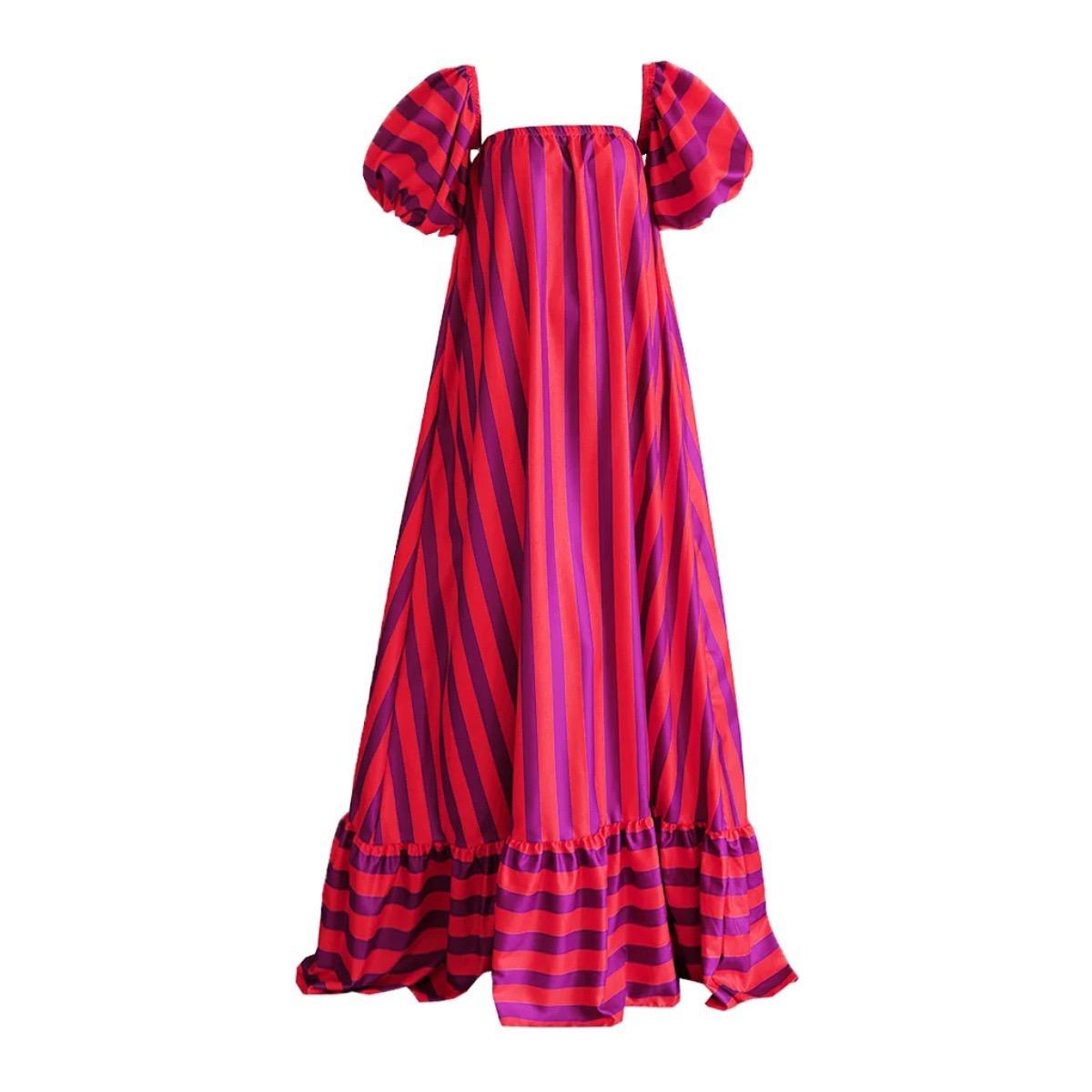 Lisba Luxury Striped Maxi Dress