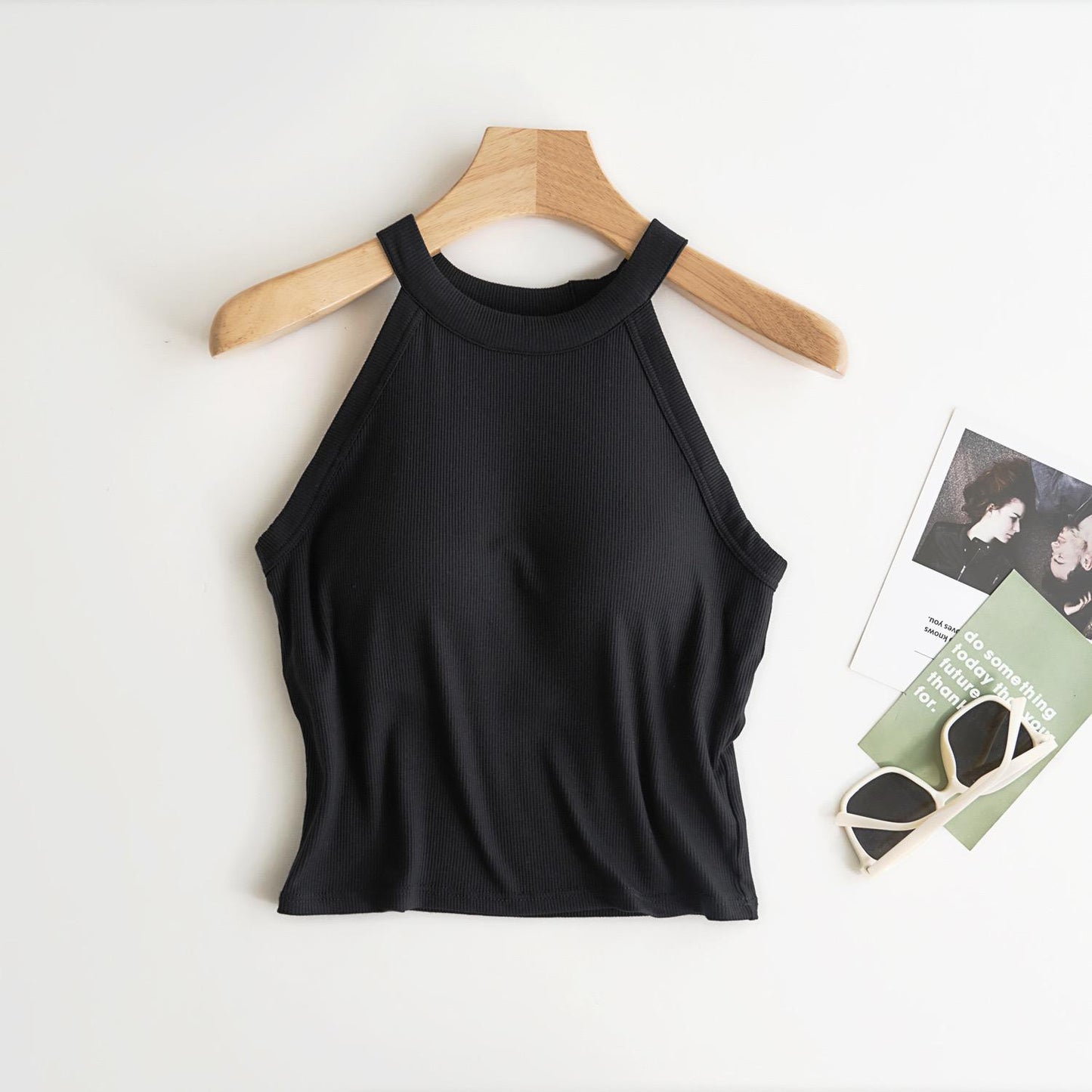 Hani Tank Tops With Inbuilt Bra In Black