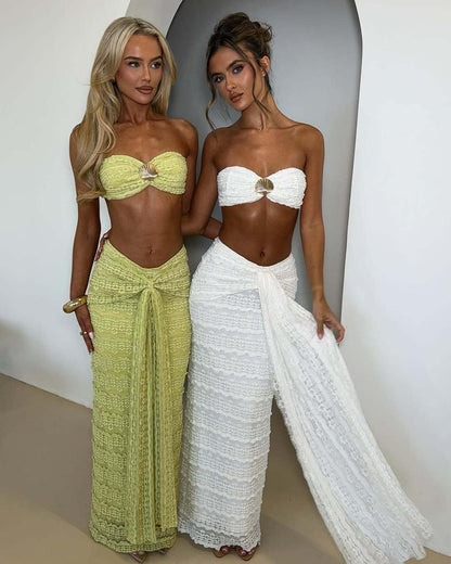 Aroma Summer Coord Set-Resortwear In Green
