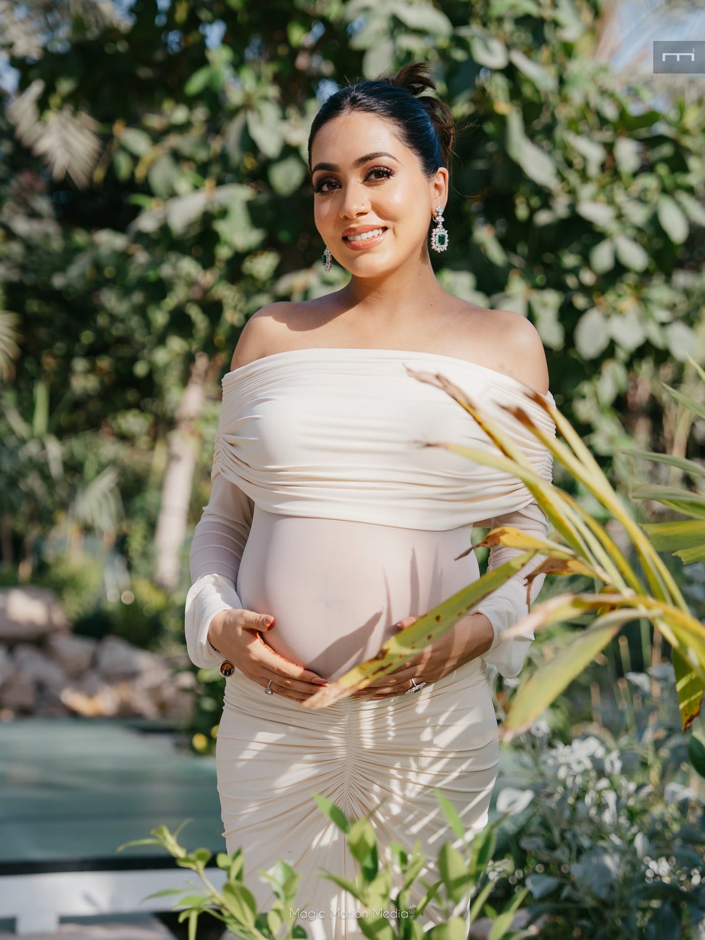 Saya Luxe Bodycon Maxi Dress in Off White