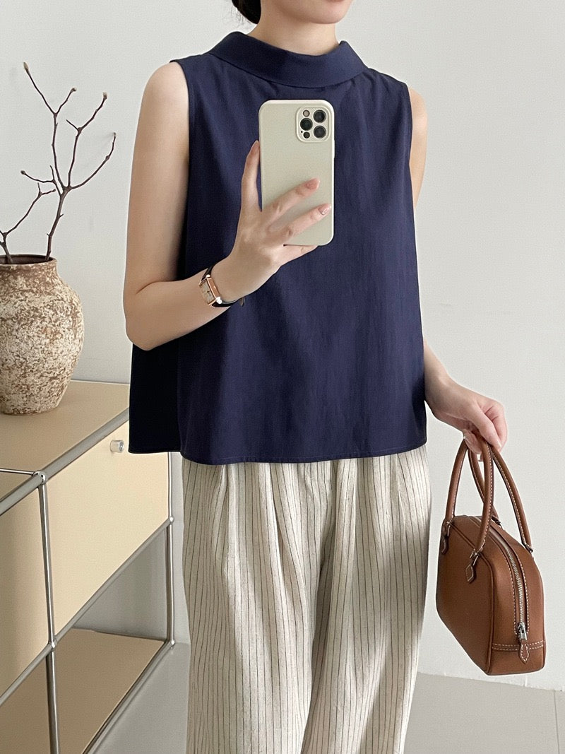 Norris Summer Top In Navy Blue