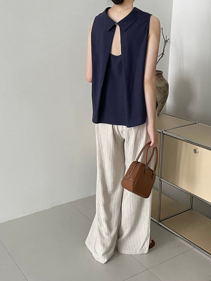 Norris Summer Top In Navy Blue