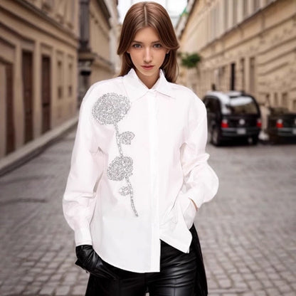 Bjorn Embellished Oversized Shirt In White