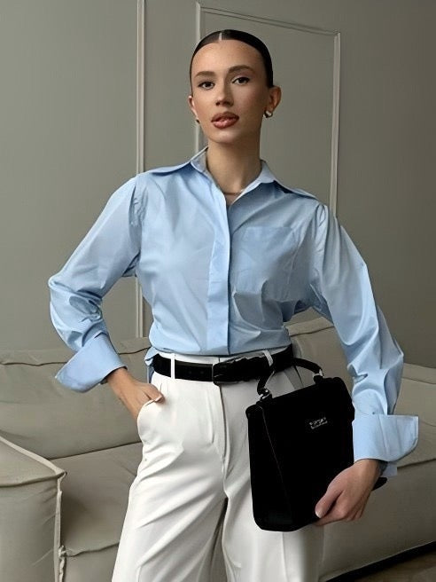 Mindy Statement Formal Shirt In Blue