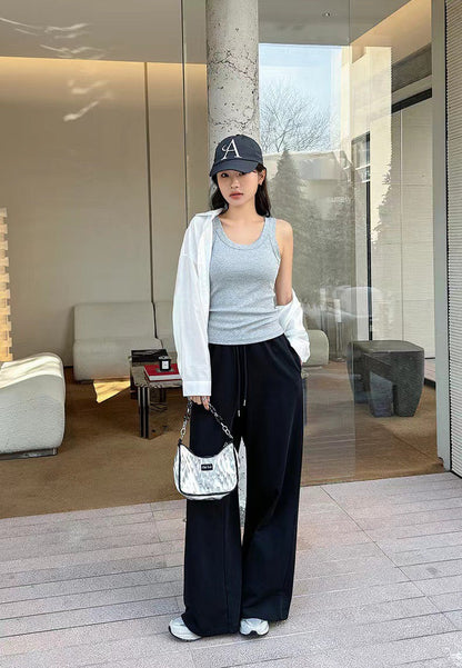 Rumi Tank Top With Inbuilt Bra In Light Grey