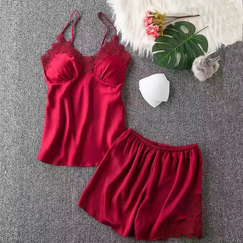 Cosmia Loungewear Set - Set Of 4 In Red