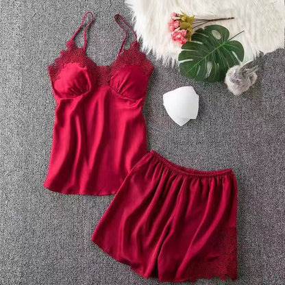 Cosmia Loungewear Set - Set Of 4 In Red
