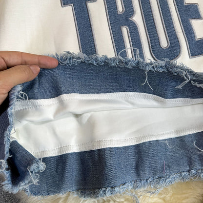 Noemi Knitted Soft Denim Co-ord Set In White