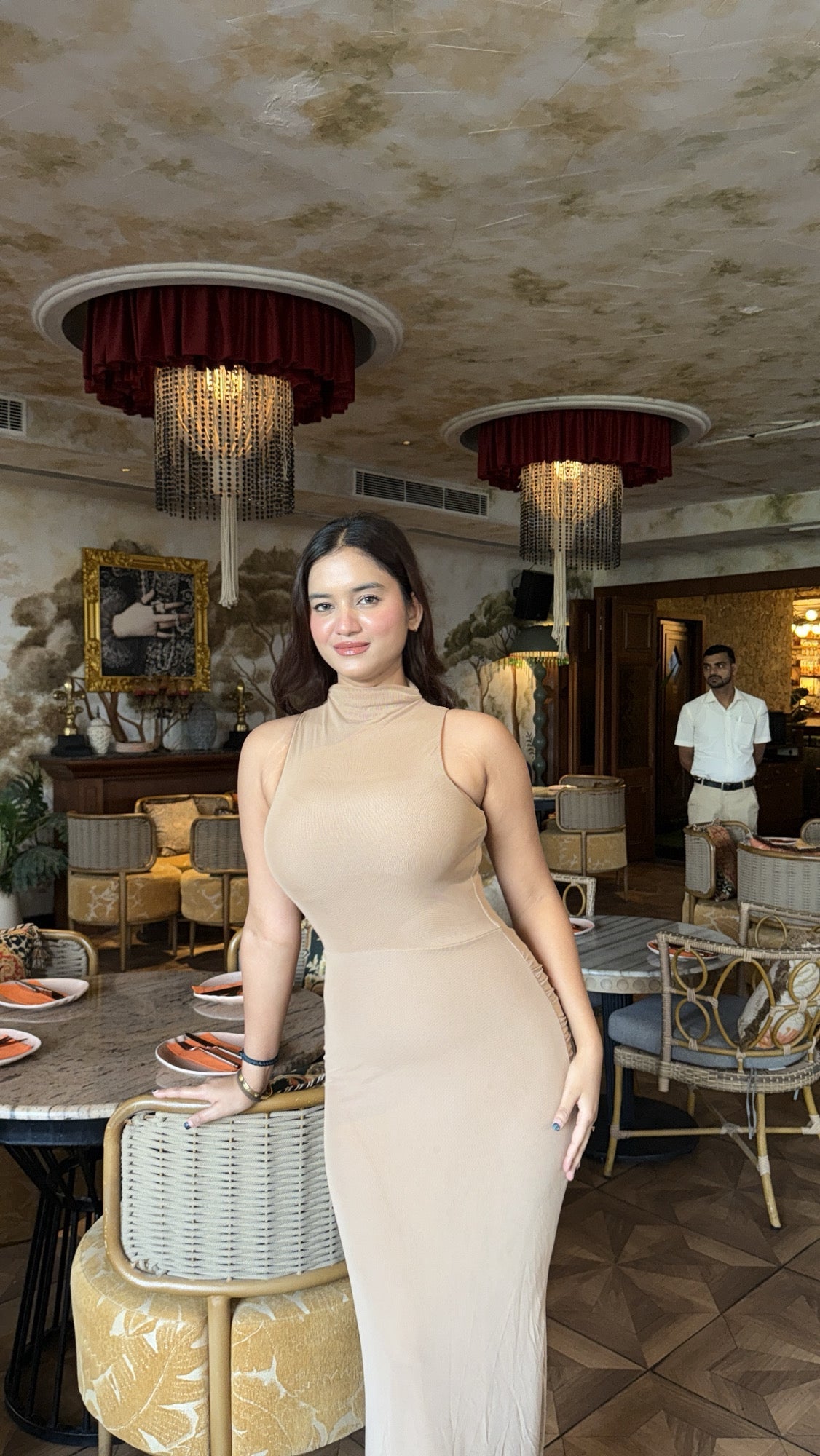 Saddle Statement Bodycon Maxi Dress