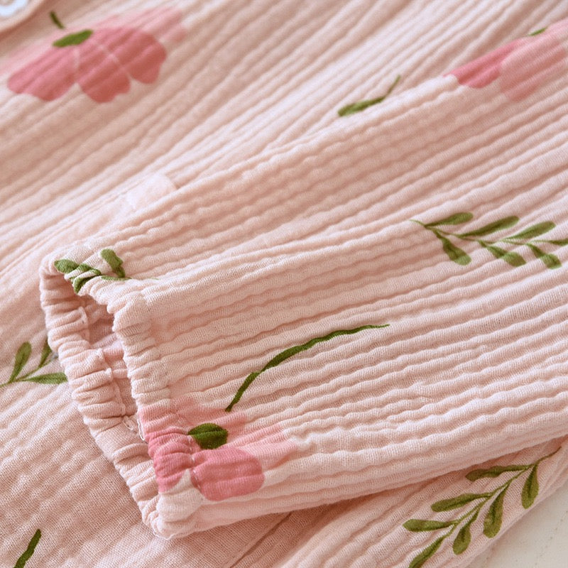 Elinora Cotton Padded Nightsuit In Pink
