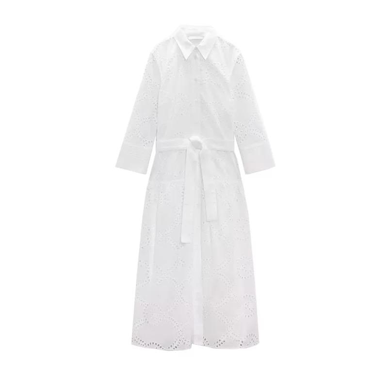 Filly Cotton Eyelet Summer Midi Dress