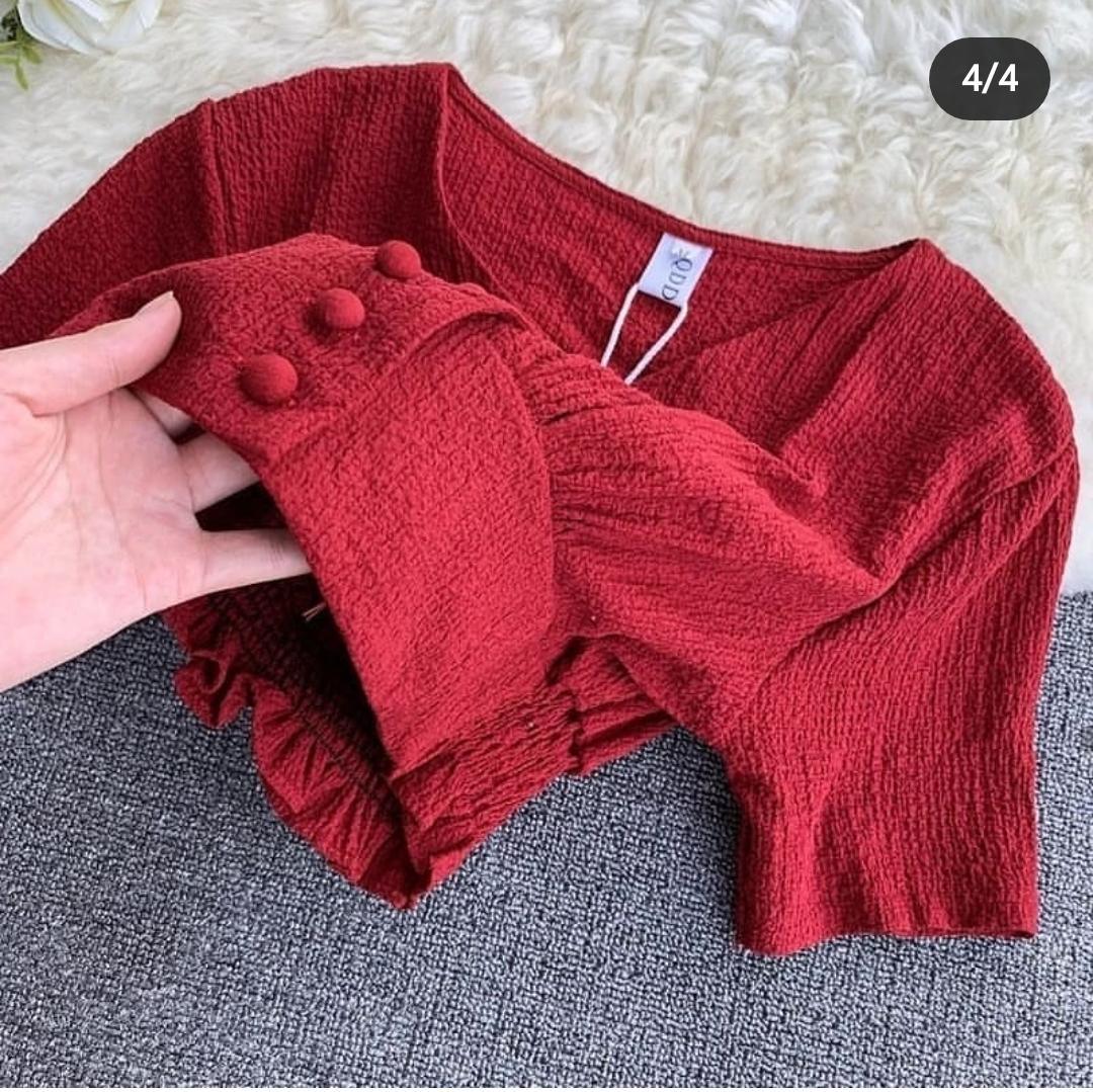 Roger Buttoned Coord Sets In Red