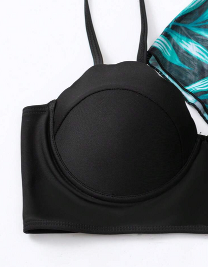 Shay Holiday Bikini Set With Cape In Green