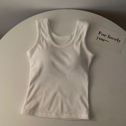 Stormie Tank Tops with Inbuilt Bra White