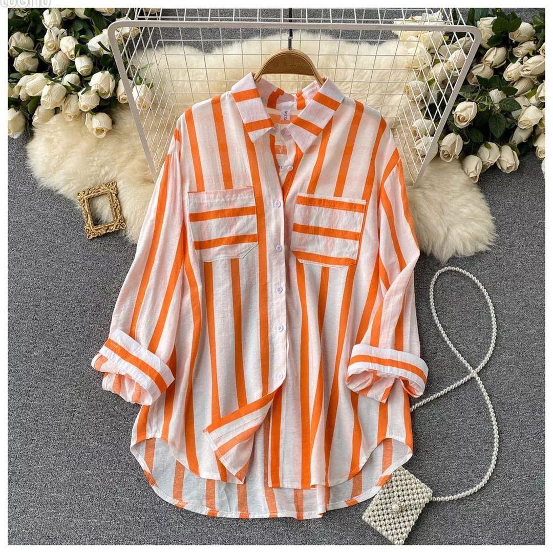 Ibiza Striped Holiday Shirts In Orange