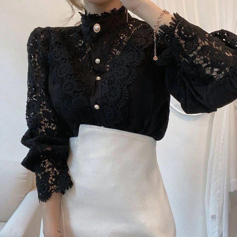 Sale Luxury Lace Blouse In Black