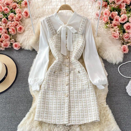 Barrow Tweed Dress In Beige