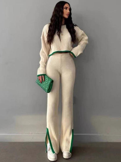 Flavia Woolen Coord Set In White