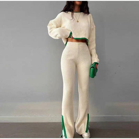 Flavia Woolen Coord Set In White