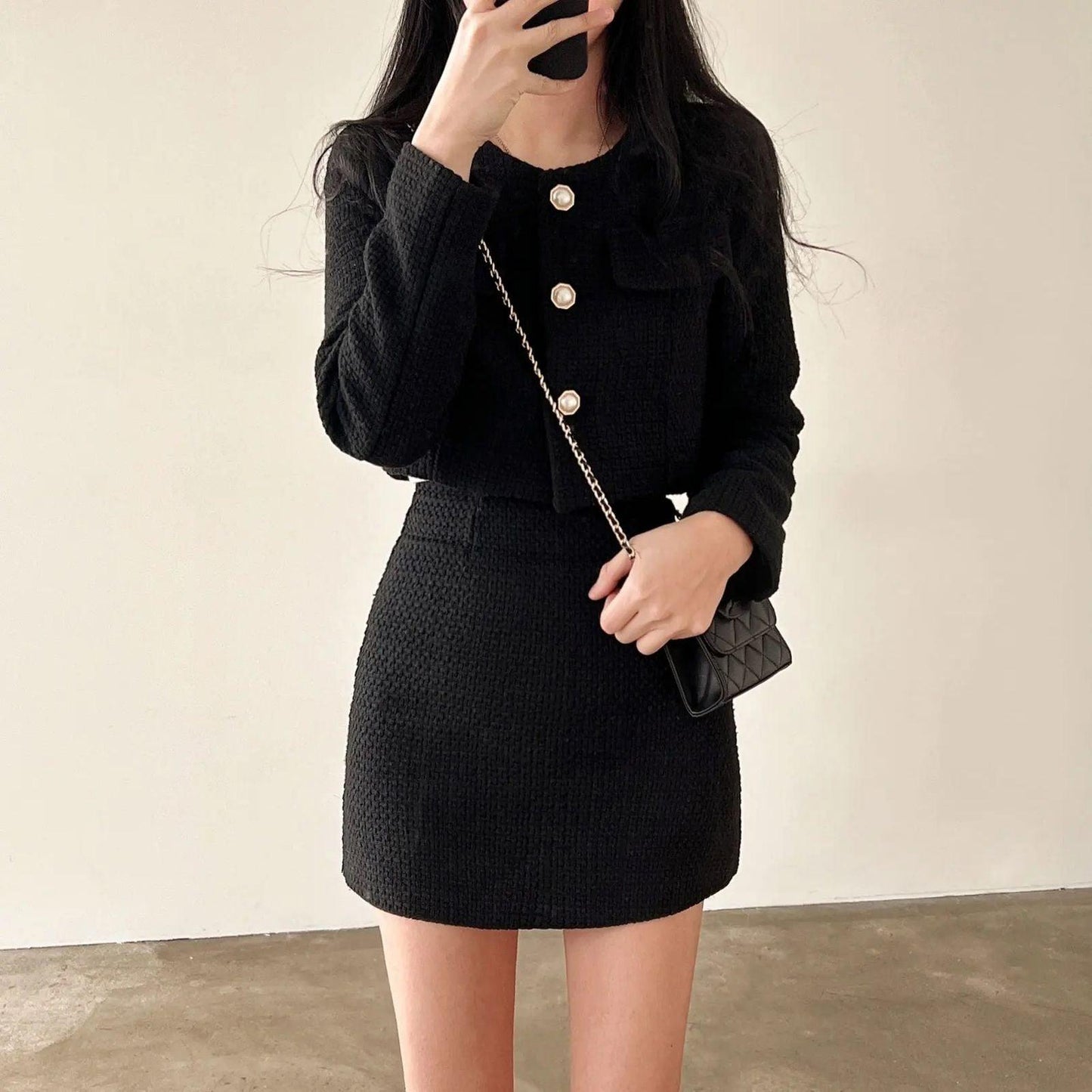 Gemma Tweed 2 Pc Set In Black