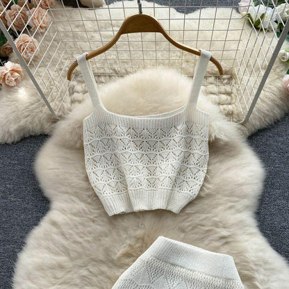 Esme Crochet Coord Set In White
