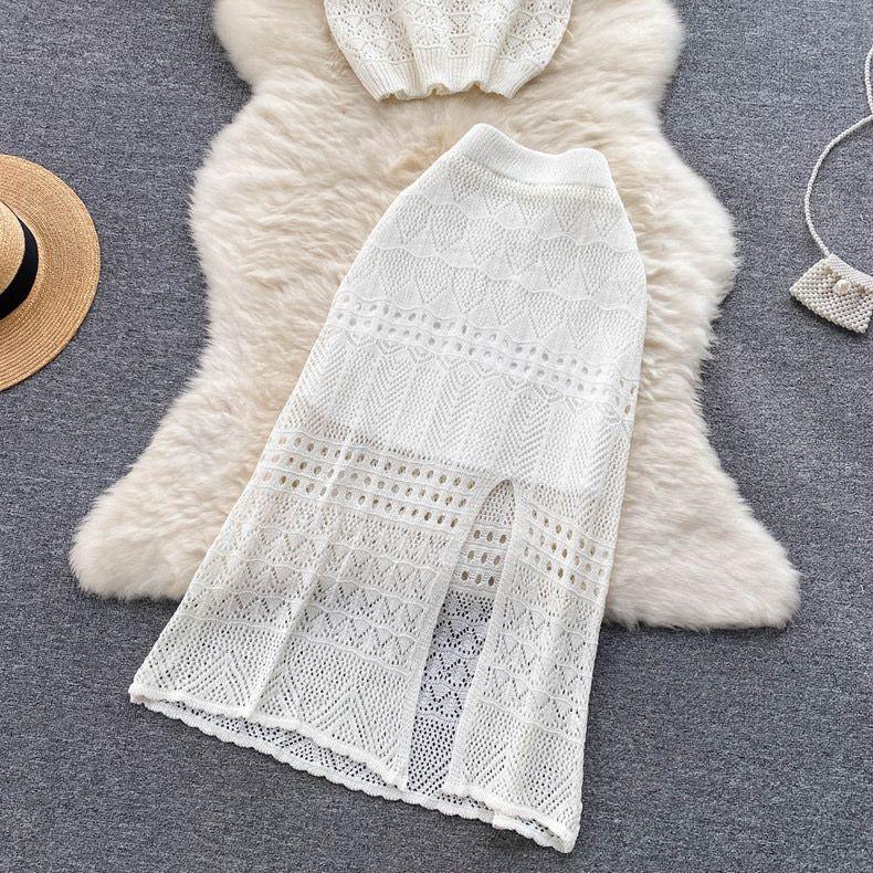 Esme Crochet Coord Set In White