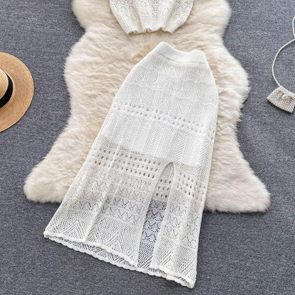 Esme Crochet Coord Set In White