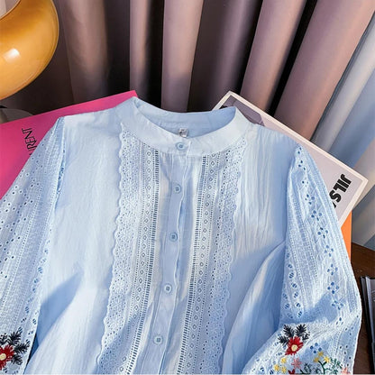 Nera Statement Summer Top In Blue