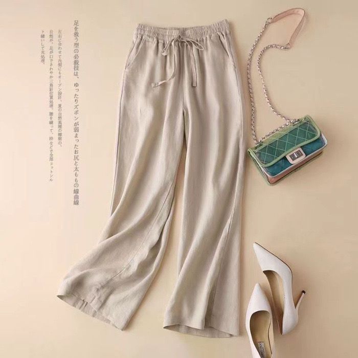 Manon Statement Linen Pants In Beige