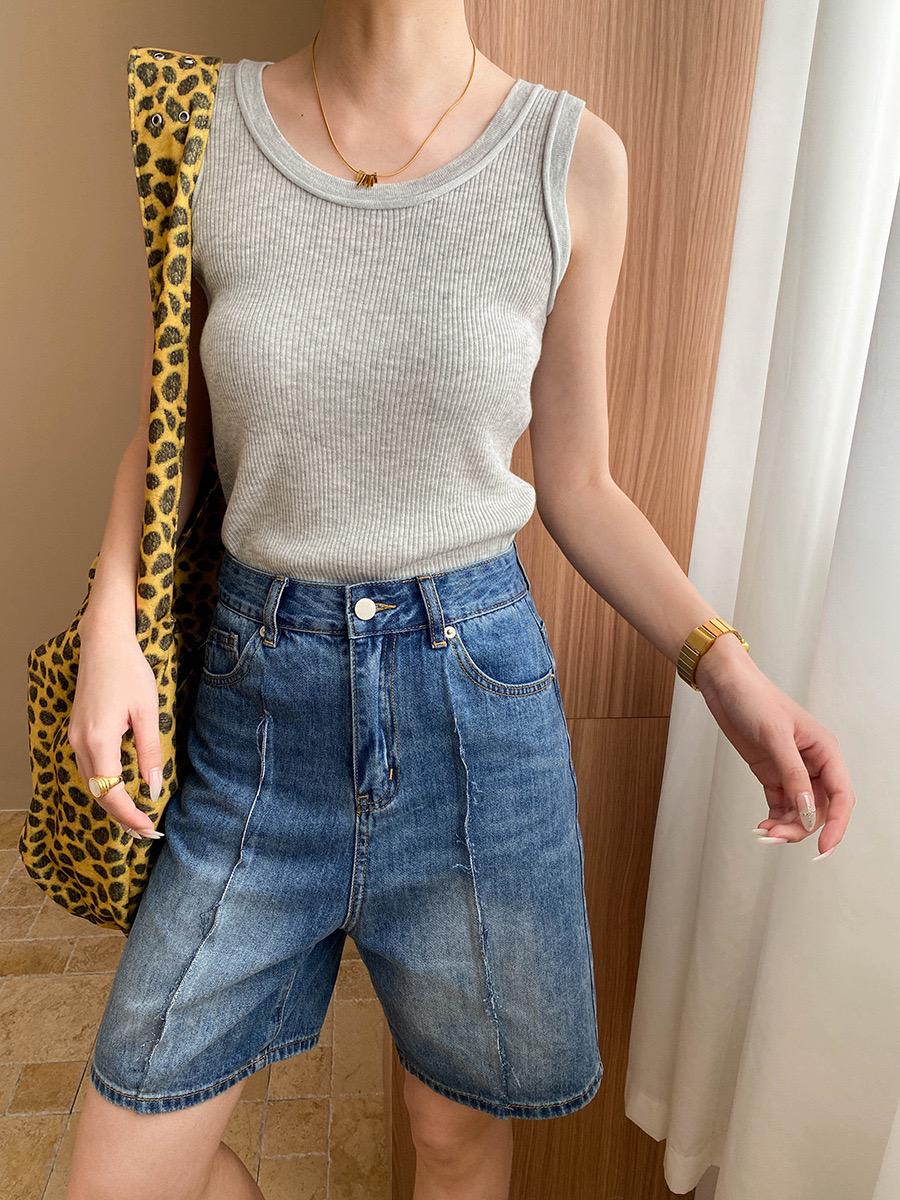 Stormie Tank Top With Inbuilt Bra In Light Grey