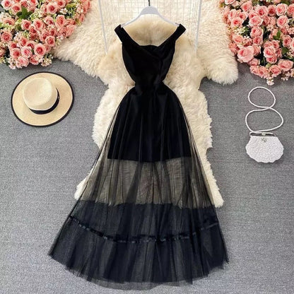 Philo Mesh Detailed Dress