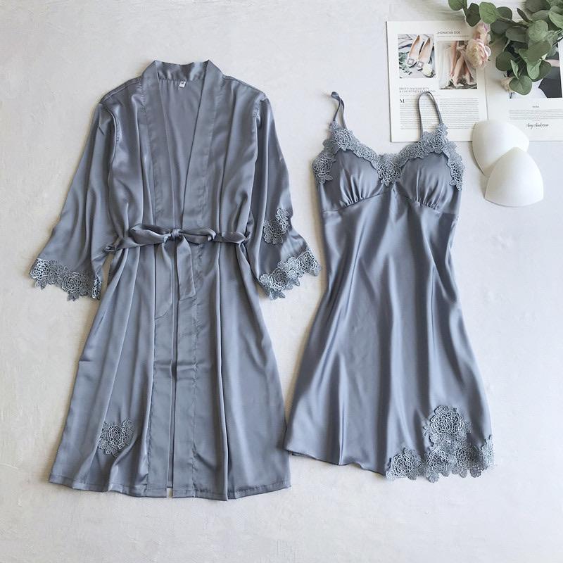 Anastasia Luxury Loungewear Set In Grey